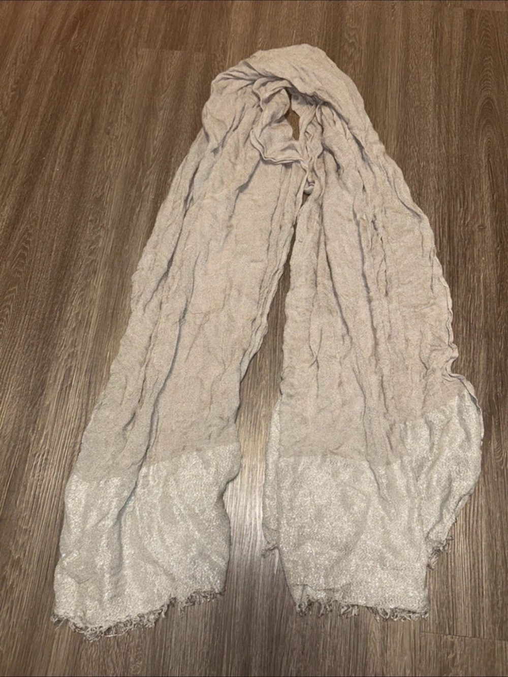 Light Grey Metallic-Trim Scarf - Women Accessories